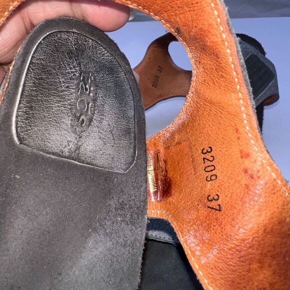 TAOS Woman's Carousel 2 Leather Graphite Grey Wedge Sandals, Size 37 - US 6-6.5 - Picture 6 of 7